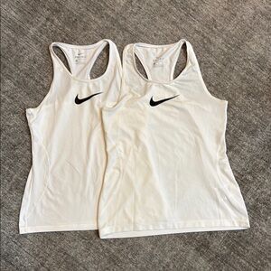 2 Nike Dri fit white racerback tanks